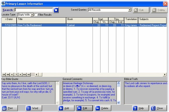 Easy Sunday School Planner Screenshot